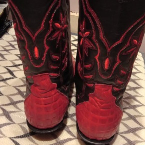 Leather Cowboy Boots - Men's 8/Women's 10 - Picture 3 of 16